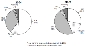 the charts show the main methods of transport of people