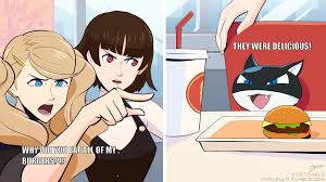 Morgana Has To Train For The Burger Challenge Persona5 Persona 5 Memes Persona 5 Joker Persona 5