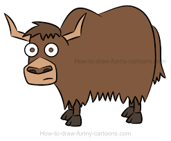 Cute easy cartoon animal drawings color. How To Draw A Yak Cartoon With A Fun Expression