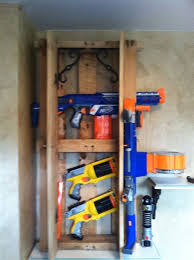 Keeping nerf guns and ammo on racks or in storage containers is a great way to organize your nerf guns and avoid 0 paint i used leftover paint from our master bedroom makeover and finally found a use for a gallon of paint thats the easiest nerf gun storage wall for under. Nerf Closet Shefalitayal