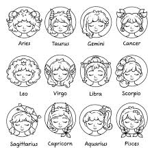 12 zodiac signs for coloring and meditation. Astrology Coloring Pages Pictures Astrology Coloring Pages Stock Photos Images Depositphotos