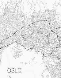 Interactive map of oslo area. Oslo Street Map Print Norway Maps Black And White City Poster Great London Minimal Wall Art Home Decor Mod Minimal Wall Art Map Print Black And White City