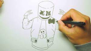 Notice how the lines slope so that the entire square tilts to the right. How To Draw Marshmallow Dj Step By Step Youtube