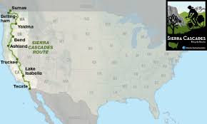 Topographical map can be used for trip planning, routing, driving to sierra destinations, reference. Sierra Cascades Adventure Cycling Route Network Adventure Cycling Association