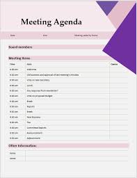 Creative Meeting Agenda Template Microsoft Word Templates