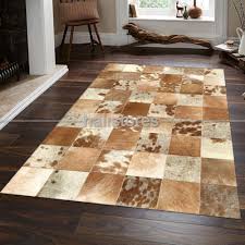 Deri Patchwork Hali Acik Kahve Halistores Com Halilar Kahve Renkler