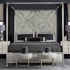 Domaine Blanc Stainless Steel Upholstered Canopy Bed Luxurious Bedrooms Bedroom Furniture Sets Master Bedroom Furniture