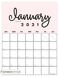 Nancy young january 21, 2020. Cute Printable January 2021 Calendar By Month Pink Vertical Sunday Start Saturdaygift Monthly Calendar Printable Girly Calendar Calendar Printables