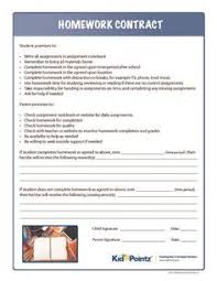 Homework Contract Kid Pointz Behavior Contract Homework Kid Contracts