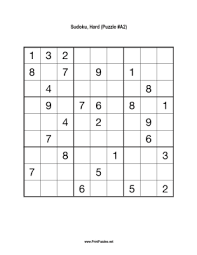 Crossword puzzles are for everyone. Sudoku Hard A2 Printable Puzzle