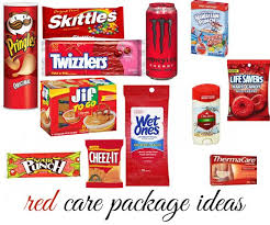 Birthday Present Ideas For Friend Care Package Red Theme Red Gift Box Red Gift Diy Gifts In A Jar
