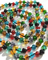 Colourful Bohemian Glass Bead Flapper Necklace Glass Beads Crystal Bead Necklace Bohemian Glass