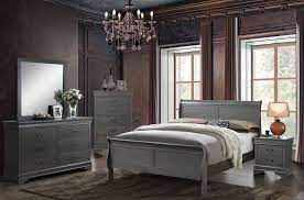 The white finish lends a casual tone that is complimented by the antique brass finished hardware and bracketed feet which provide more of the traditional feel. Louis Philippe Iii Gray Sleigh Bedroom Set 1stopbedrooms