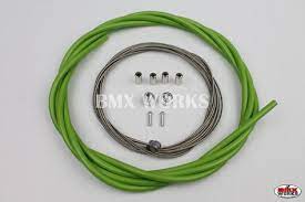 kit includes 2 meters of 5mm lite green brake cable enough for front 700mm and rear 1300mm 2 x 1 6mm x 1 700mm stainless steel inne bmx brakes bmx bmx parts