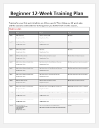 Join over 20,000 successful athletes with a premium, flexible triathlon training plan. 12 Week Triathlon Training Schedule Samples Printable Medical Forms Letters Sheets