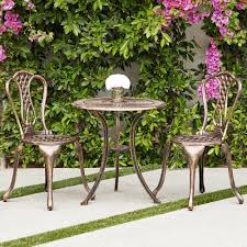 Scrape off any loose paint and rust with a wire brush*. Outdoor Patio Furniture 3pcs Cast Aluminum Bistro Set Antique Table Chair Bronze Ebay