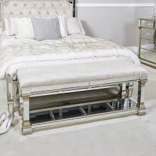 Athens Gold Mirrored Upholstered Bed End Bench With A Velvet Seat Picture Perfect Home End Of Bed Bench Gold Living Room Furniture Bed End