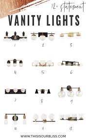 Try swapping out your bathroom lighting! 12 Satement Vanity Light Options For Your Bathroom This Is Our Bliss