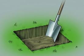 Vorbereitung Und Fundamentloch Ausheben Mauerziegel Zaunpfosten Fundament