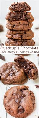 Quadruple Chocolate Pudding Cookies Soft Fudgy Averie Cooks Recipe Desserts Pudding Cookies Eat Dessert