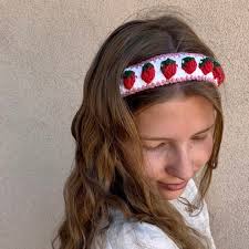 Strawberry Crochet Headband Hair Accessories