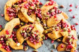 Roasted Acorn Squash Pomegranate Pistachio Recipe For Thanksgiving Recipe In 2020 Pistachio Recipes Acorn Squash Pomagranate Recipes