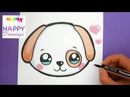 How To Draw And Color A Cute Puppy Emoji Easy Happy Drawings Youtube Happy Drawing Puppy Drawing Easy Puppy Drawing