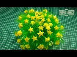 Cara Membuat Bunga Hias Dari Sedotan Pipet Youtube Kerajinan Botol Plastik Sedotan Bunga