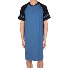 Mens Nightgown Comfort Sleepwear Top Nightshirt Sleep Shirt Long Plus Size Nightshirts M 3xl