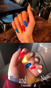 Gorgeous Winter Red Nail Art Designs Stylish Belles Professionally performed and blue and silver nails pattern on nails can be done not only with the help of brushes, but also with the help of dots.