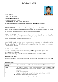curriculum vitae planning engineer est.