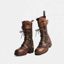Vintage British Brogue Motorcycle Boots Women Genuine Leather Lace Up Boots Designer Buckle Strap Platform Botas Mujer Women S Motorcycle Boots Boots Leather Lace Up Boots