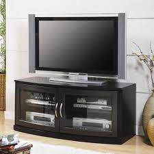 Check spelling or type a new query. Black Finish Modern Tv Stand W Two Glass Doors