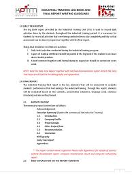 I) be evidence that the student has been training period by a predetermined time period. Industrial Training Log Book And Final Report Writing Guidelines Computer Network Digital Technology