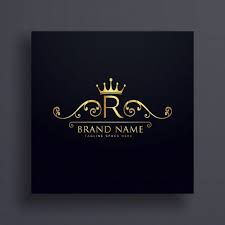 Black And Gold Logo Maker Letter R Logo With Golden Crown And Floral Decoration Premium Vector Luxury Logo Design Golden Logo Design Monogram Logo Design