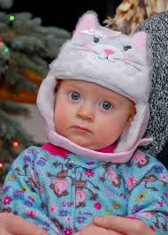 Grand-daughter Leora Wearing Her New Kitty Hat