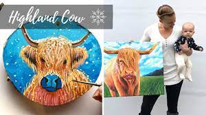Beginner Cow Painting Tutorial Easy Christmas Ornament Youtube Funny cow in sunflowers live streaming beginner acrylic painting step by step lesson for new artists fully guided you can.