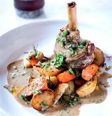 Beer Braised Lamb Shank And Rosemary Veloute Woolworths Taste Recipe Lamb Shanks Braised Lamb Braised