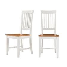 Stylewell Scottsbury Ivory Wood Dining Chair With Slat Back And Honey Finish Seat Set Of 2 16 7 I Dining Chairs White Wood Dining Chairs White Dining Chairs
