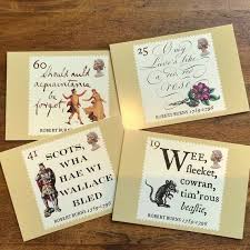 Robert Burns Picture Cards A Set Of Four Vintage Post Office Postcards Or Phq Cards Featuring Postage Stamps Celebrating The Picture Cards Robert Burns Cards