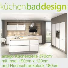 Artego Kuchenzeile 370cm Mit Insel 190 Cm X 120 Und Hochschranke 180cm Kuche Kuche Mit Insel Kuchenzeilen