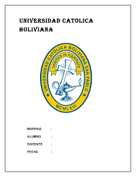 Universidad católica boliviana san pablo. Caratula Universidad Catolica