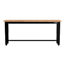 Husky 8 Ft Adjustable Height Solid Wood Top Workbench G9600 Us1 The Home Depot In 2020 Wood Top Workbench Adjustable Height Workbench Workbench