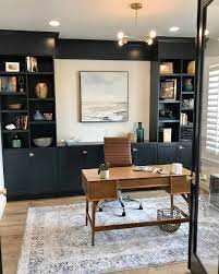 I designed a slight curve for a deeper desk. A Great Way To Add Impact To A Room Is To Create Contrast Charlebell Design Chose Soot 2129 20 To Tra Home Office Design Modern Home Office Home Office Decor