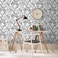 Botanical Shadow Wallpaper Large Black Wallpaper Home Wallpaper Home Decor
