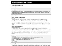 Finding Self Reliance Lesson Plan For 4th Grade Lesson Planet