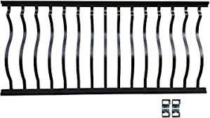 Compare 2 x 4 x 6' treated wood drilled rail. 8 Ft X 36 In Hammered Black Aluminum Straight Deck Railing Kit With Curved Balusters Amazon Com