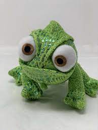 Disney Plush Tangled Pascal Iguana Chameleon Shiny Green Closed Mouth Soft Toy Disney Iguanalizard Disney Plush Soft Toy Iguana