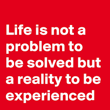 Life Is Not A Problem To Be Solved But A Reality To Be Experienced Post By Nerdword On Boldomatic