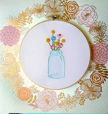 12 designs for each format described in main image. Mason Jar Embroidery Hoop Art Mason Jar Decor Embroidery Hoop Floral Embroidery Gift Idea Rustic Hom Hoop Art Embroidery Hoop Art Embroidery Workshop